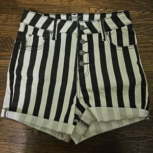 Striped High Waist Shorts